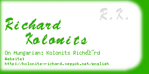 richard kolonits business card